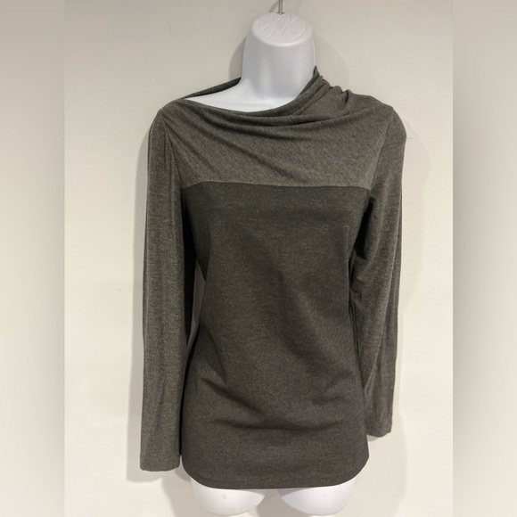 Lafayette 148 Cowl Neck Color Block Long Sleeve Shirt - Picture 11 of 16